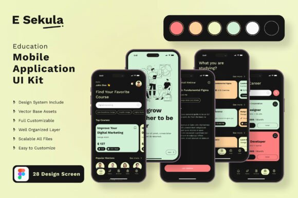 Education Application Mobile UI KIT: Build Better Learning Apps Faster