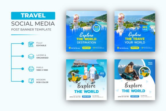 Holiday Travel Social Media Post Design