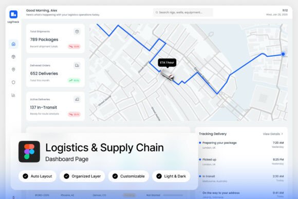 LogiTrack: A Logistics Dashboard Template for Designers
