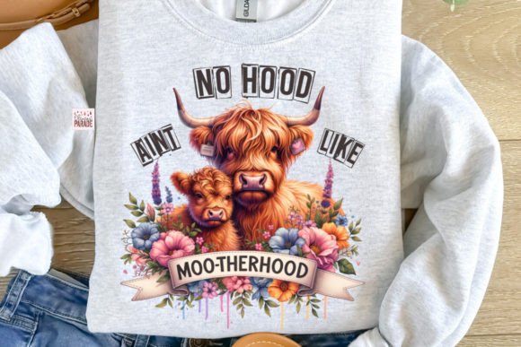Mothers Day Highland Cow PNG Heifer