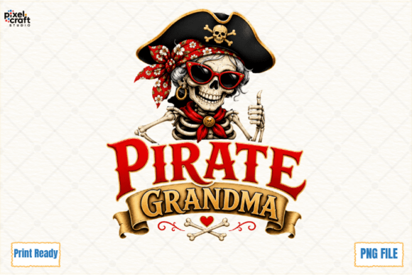 Pirate Grandma Skeleton Halloween PNG: A Spooky Twist on Family Pride and Fashion Trends